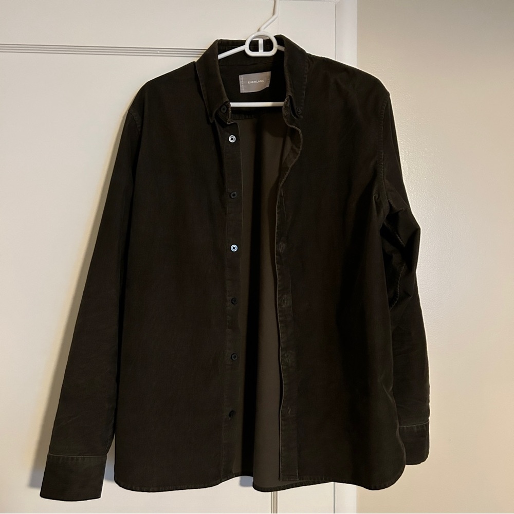 Everlane Corduroy Shirt Mens M Green